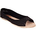 Riverberry Women's 'Harrow' Black Eyelet Open-toe Flats