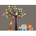 Nursery Wall Art Safari Animal Tree Wall Decal Set