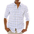 191 Unlimited Men's Blue Plaid Woven Shirt