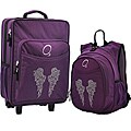 O3 Kids "Rhinestone Angel Wings" Pre-School Backpack and Suitcase Set