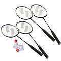 Sportcraft Wood Rubber Plastic Four-player Badminton Racket Set
