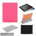 Premium Apple iPad 3/4 Ribbed Leatherette Hybrid Smart Case with Screen Guard
