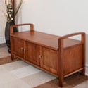 Norfolk Honey Brown Entryway Storage Bench