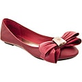 Riverberry Women's 'Sami' Red Bow-front Ballet Flats
