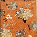 Hand-tufted Delhi Red Orange Wool Rug (6' Square)