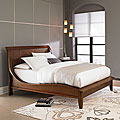 Lancashire Walnut Brown Curved Sleigh King-size Bed