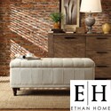 ETHAN HOME St Ives Lift Top Cream Fabric Tufted Storage Bench