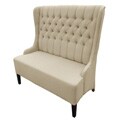 Vincent Beige Linen Modern Loveseat Bench