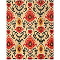Hand Tufted 'Ikat' Ivory Wool Rug (5' x 8')