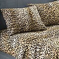 Premier Comfort Cozy*Spun All Seasons Queen-size Textured Cheetah Sheet Set