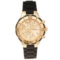Monument Women's Rubber Strap Goldtone Sporty Watch
