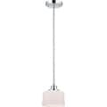 Soho 1 Light Polished Chrome With Satin White Glass Mini Pendant