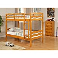 Wave Twin / Twin Bunk Bed in Honey
