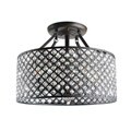 Antique Bronze 4-light Round Crystal Ceiling Chandelier