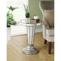 Mirrored 22-inch Octagon Shape Pedestal Accent Table