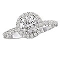 14k White Gold CZ and 3/8ct TDW Diamond Engagement Ring (GH, SI1-SI2)