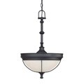 Salem 3 Light Aged Bronze With Biscotti Glass Pendant