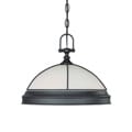 Salem 1 Light Hanging Dome Aged Bronze With Biscotti Glass