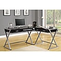 Hollow-core 3-piece Black Corner Desk