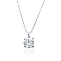 14k White Gold 1/3 to 1 1/2ct TDW Diamond Solitaire Necklace (G-H, I1-I2)