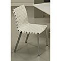 Helmsley Woven White Leather Side Chair