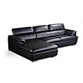Franklin Black Modern Sectional Sofa with Adjustable Headrests