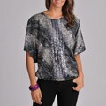 Grace Elements Women's Snake Sequin Blouson Top