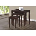 Cappuccino Solid Wood 3 Piece Nesting Table Set