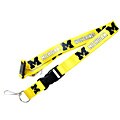 Michigan Wolverines Yellow Clip Lanyard / Keychain ID Holder
