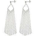 CGC Sterling Silver Chic Chain Fringe Dangle Earrings