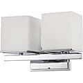 Bento Chrome with Satin White 2-light Vanity Fixture