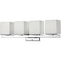 Bento Chrome with Satin White 4-light Vanity Fixture