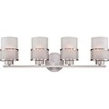 Fusion Nickel and Frosted Glass 4-Light Vanity Fixture