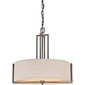 Gemini Bronze and Khaki Fabric Shade 4-Light Pendant