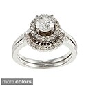 Auriya 14k Gold 1ct TDW Round Halo Diamond Bridal Ring Set (H-I, I1-I2)