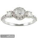 Auriya 14k Gold 1 1/4ct TDW Round Diamond Halo Engagement Ring