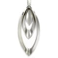 Stainless Steel Three Piece Marquise Shaped Pendant Necklace