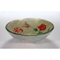 Legion Furniture Rose/ Butterfly Glass Bowl Vessel Bathroom Sink