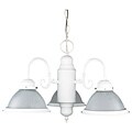 Three Light Textured White Chandelier