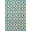 Hand Tufted Modern Waves Teal Polyester Rug (5' x 7')