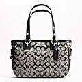 Coach 'Gallery' Black Signature Logo Shoulder Bag