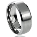 Vance Co. Men's Tungsten Carbide Brushed Center Beveled Edge Band (8 mm)