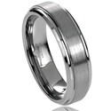 Vance Co. Men's Tungsten Carbide Brushed Center Stepped Edge Band (6 mm)