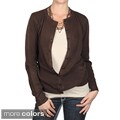 Journee Collection Women's Round Neck Button-up Cardigan