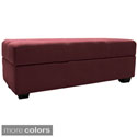Vanderbilt Microfiber Tufted Padded Hinged Loveseat Storage Ottoman Bench