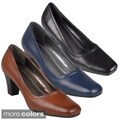 Journee Collection Women's 'Cary-7' Faux Leather Square Toe Pump