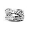 Sterling Silver Cubic Zirconia Crossover Ring
