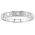 Miadora 14k White Gold 1/2ct TDW Princess Diamond Wedding Band