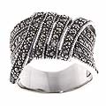 Glitzy Rocks Sterling Silver and Marcasite Fashion Ring