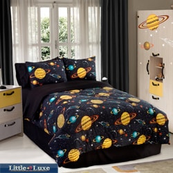 Galaxy Glow In The Dark 4-piece Full-size Comforter Set